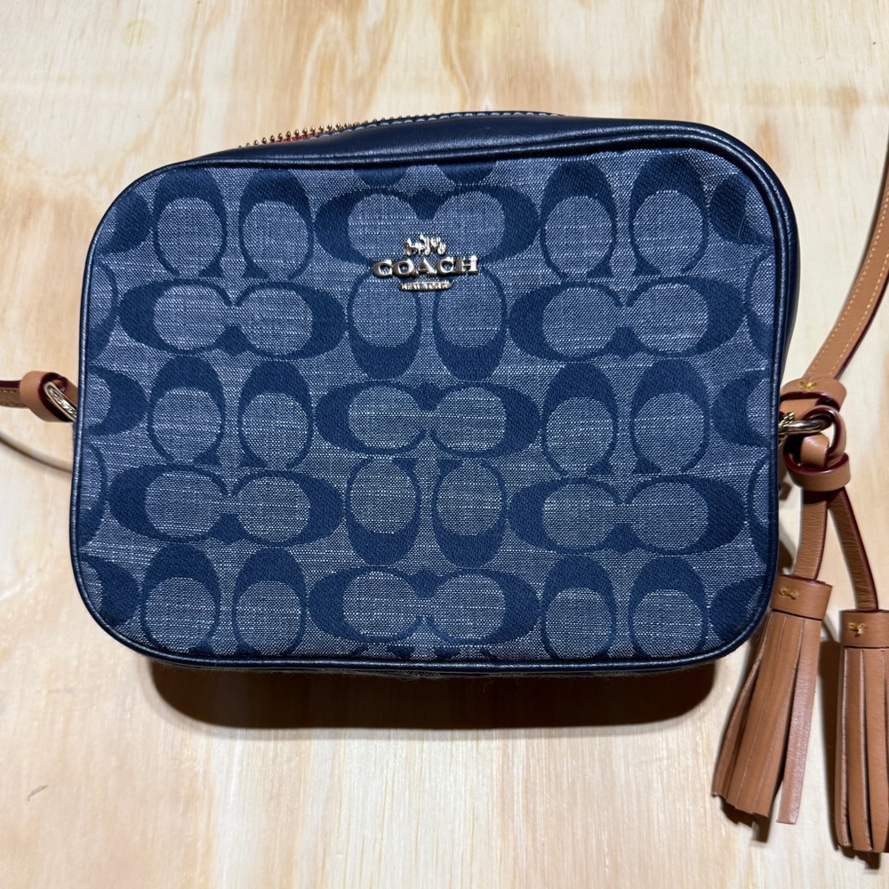Coach Mini Camera Bag In Signature Denim